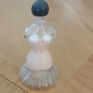 Source Unknown Vintage Pink Corset Glass Dress Perfume Bottle